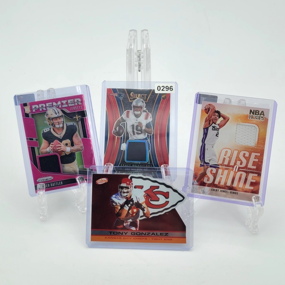 4 Card Football/Basketball Lot 3 Patches+Die Cut